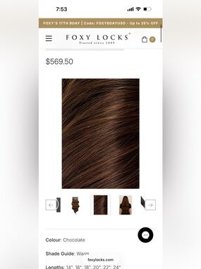 Foxy Locks Chocolate Brown Seamless Clip In Human Hair Extensions